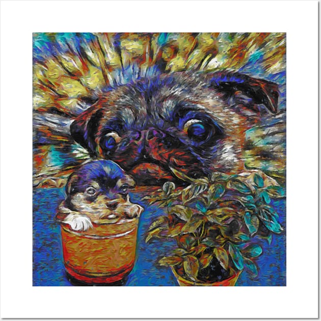 Cute Frenchie Bulldog Oil Painting Wall Art by Leon Star Shop